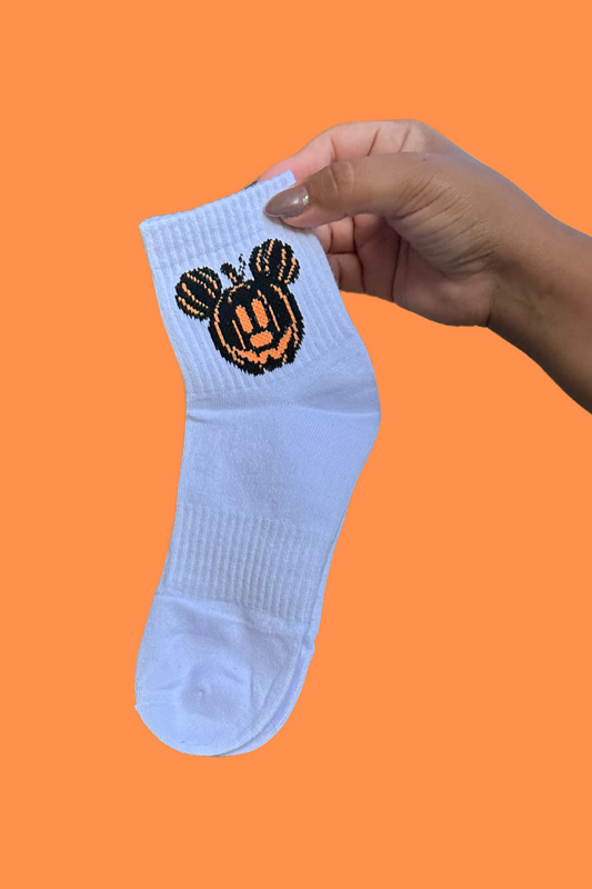 Black Pumpkin Half-Crew Socks